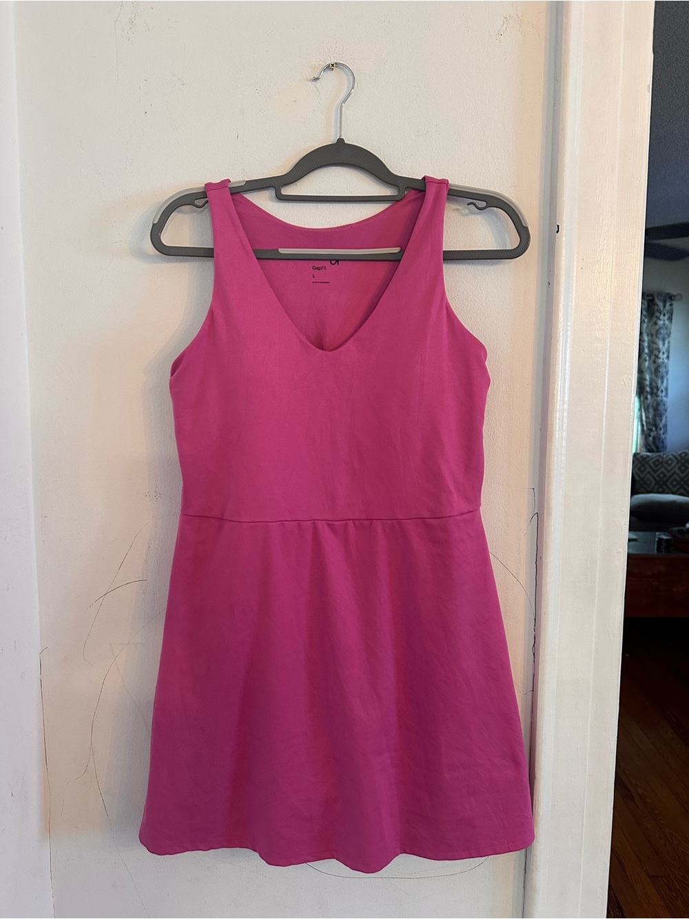 GAP Hot Pink Sleeveless V-Neck Mini Dress - Picture 4 of 13